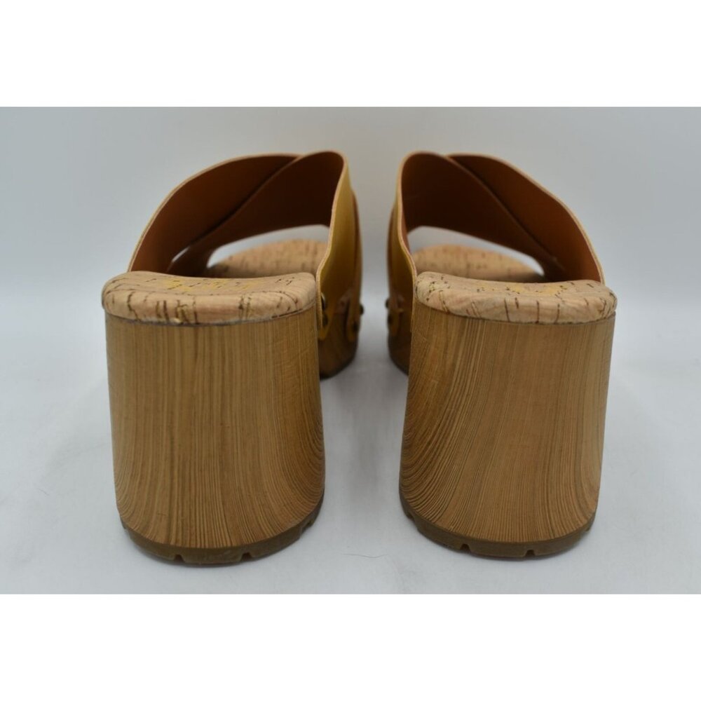 Kork-Ease Womens Size 10 Tatum Yellow Full Grain Leather Heeled Platform Sandals - Picture 4 of 13